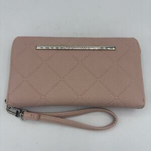 Steve Madden Wallet Womens‎ Zip Around Wristlet Pink Clutch Purse